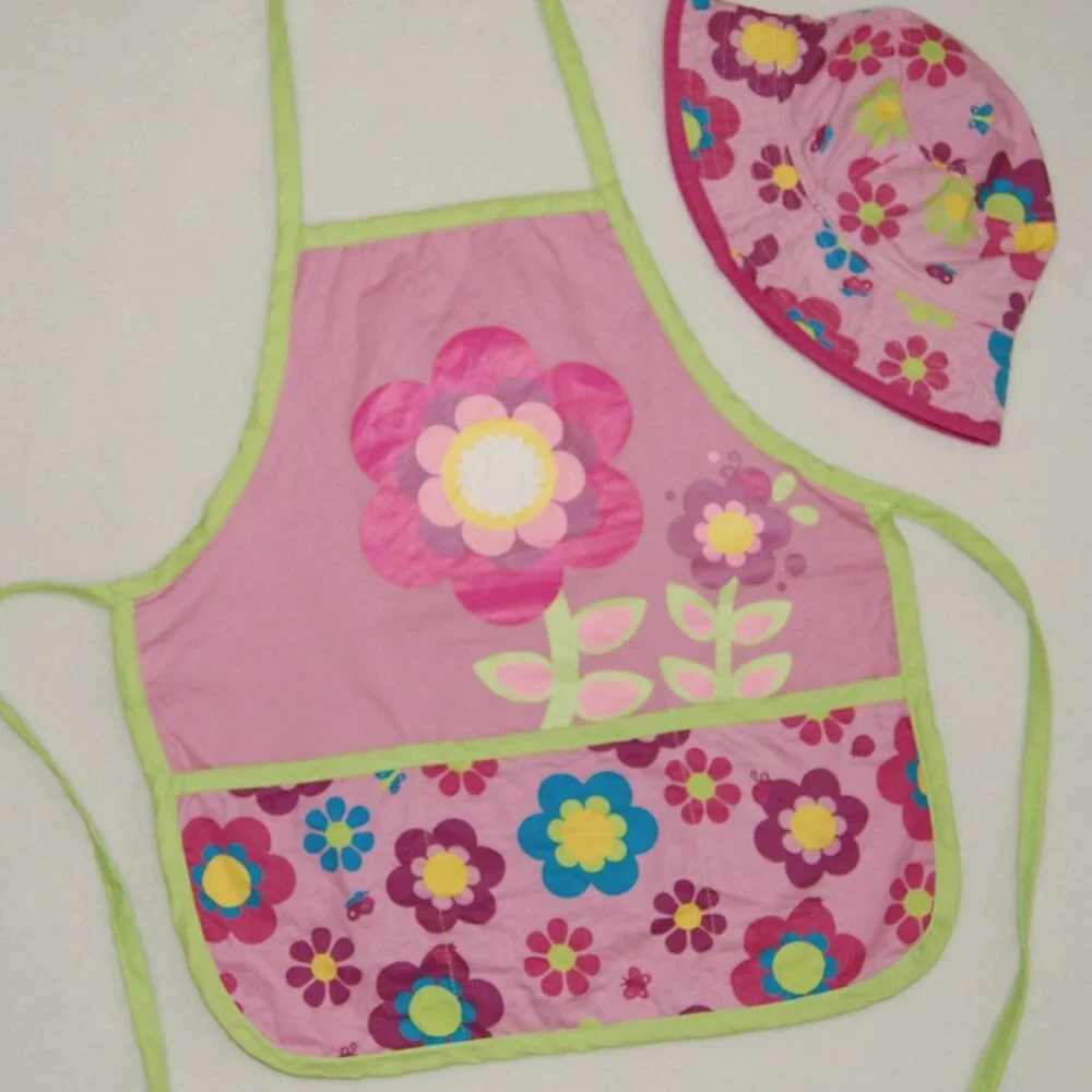 Midwest Gloves & Gear, Toddler (Ages: 3-12), Garden/Arts Apron & Bucket Hat Set